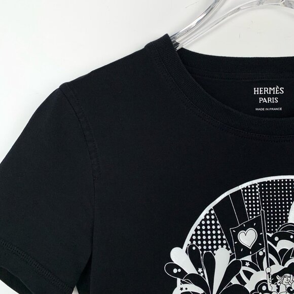 Hermes Black Cotton Crewneck T-Shirt - Picture 3 of 8